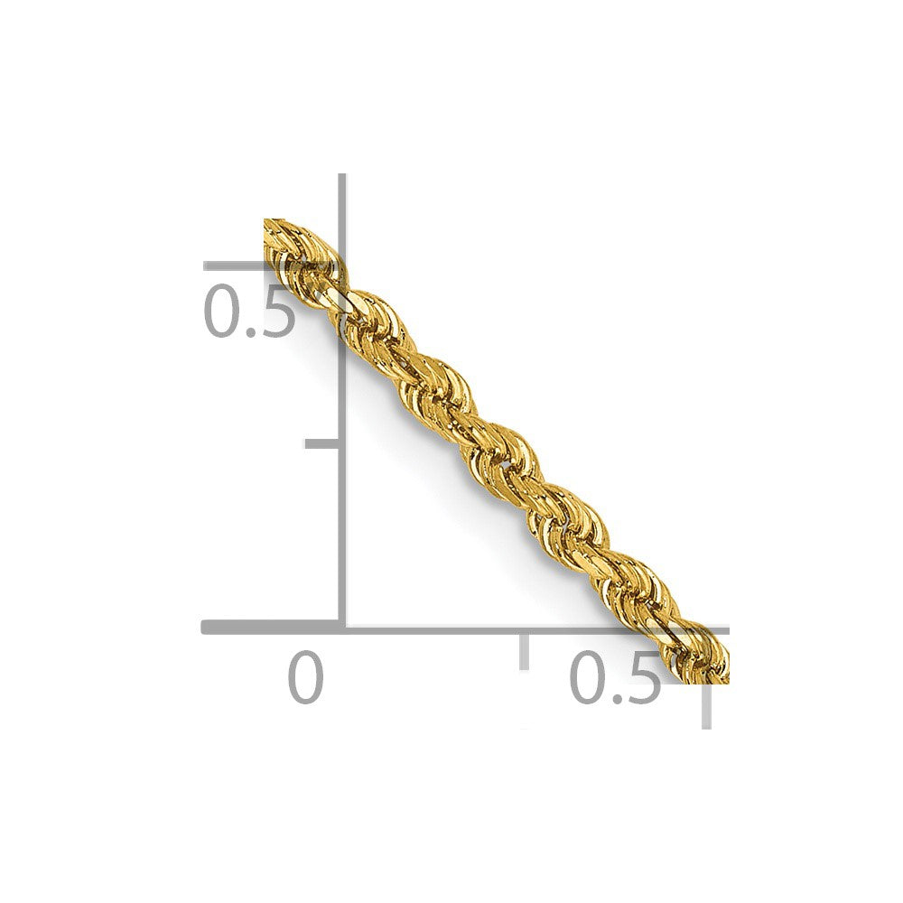14k 2mm Diamond-cut Rope Chain