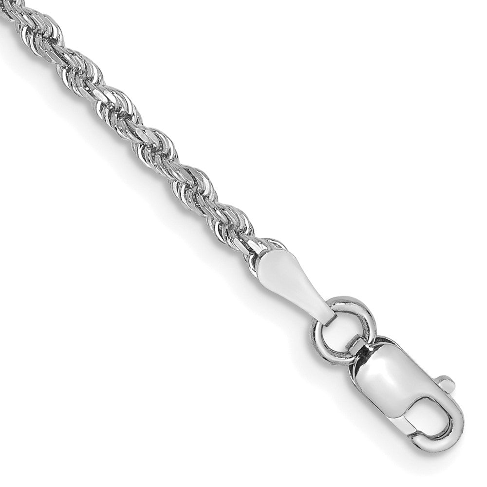14k White Gold 2mm D/C Rope Chain
