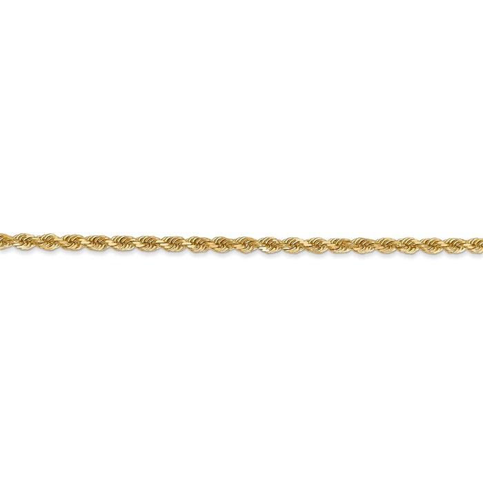 14k 2.25mm  Diamond-cut Rope Chain