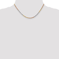 Thumbnail for 14k Tri-Color 2.5mm D/C Rope Chain