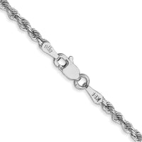Thumbnail for 14k White Gold 2.25mm D/C Rope with Lobster Clasp Chain