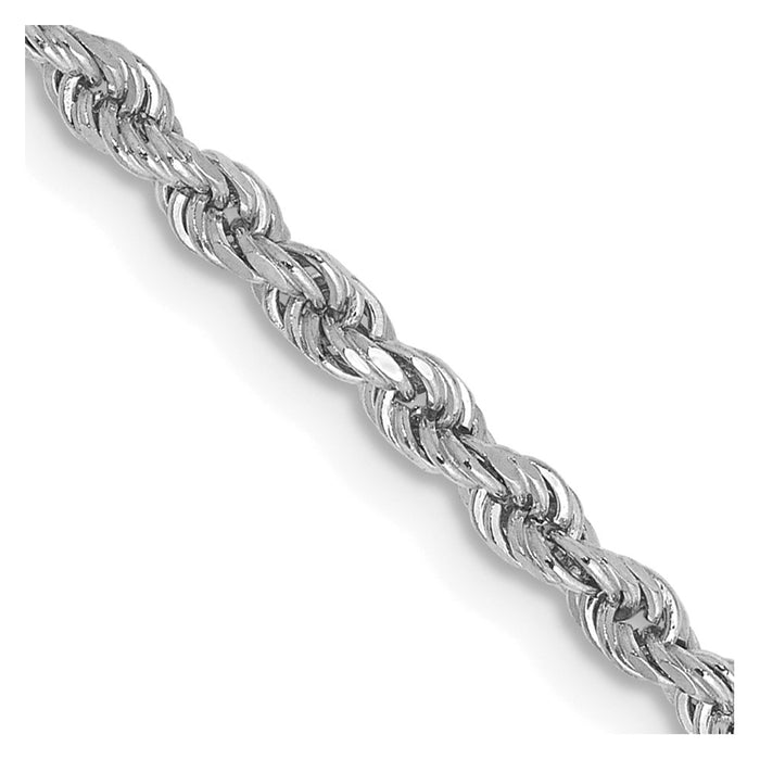 14k White Gold 2.25mm D/C Rope with Lobster Clasp Chain