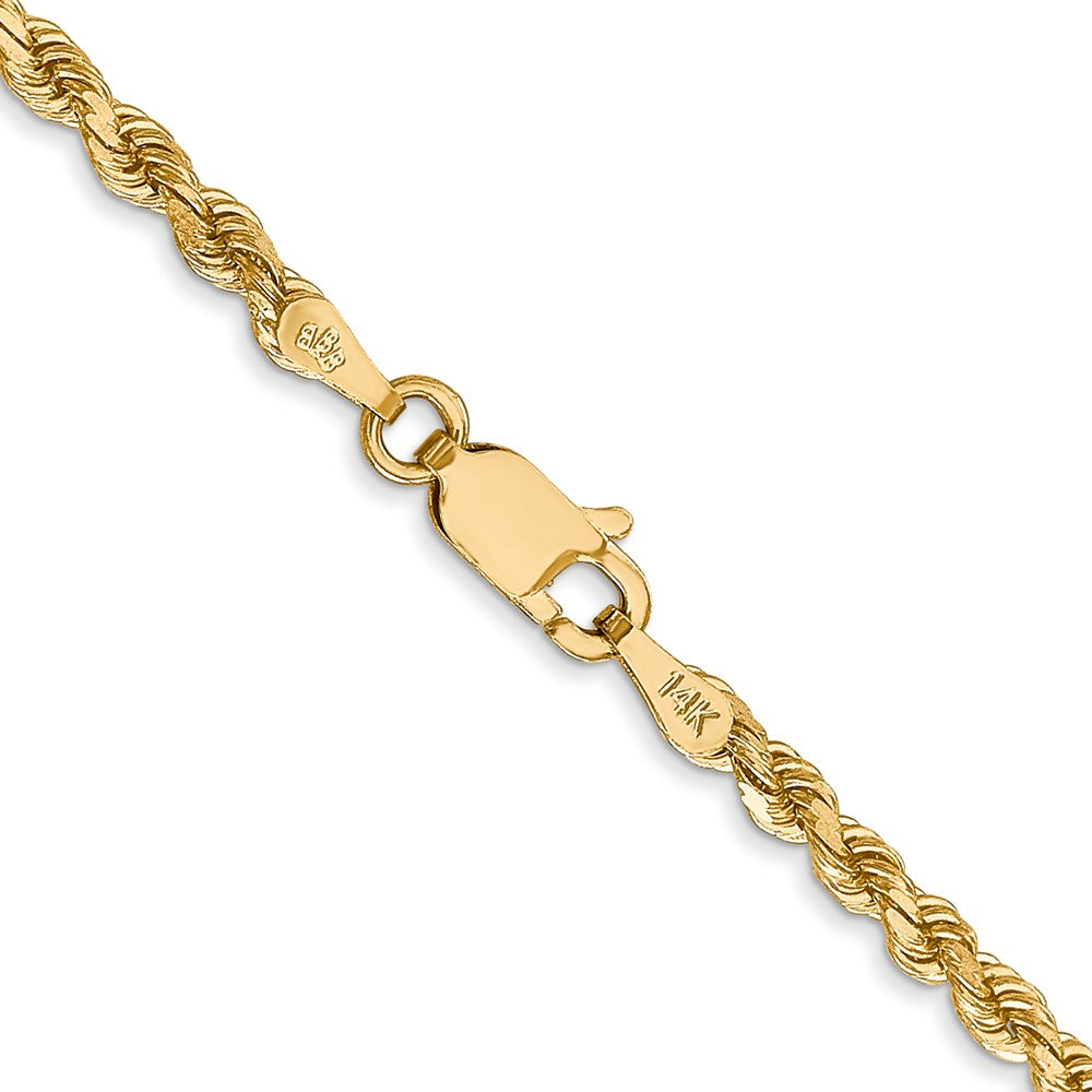 14k 2.75mm Diamond-cut Rope with Lobster Clasp Chain