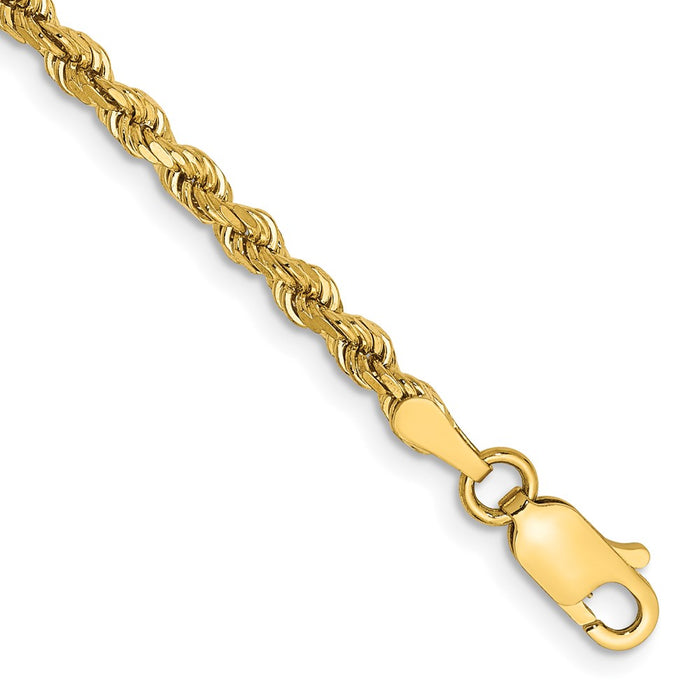 14k 2.75mm Diamond-cut Rope with Lobster Clasp Chain