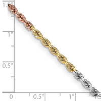 Thumbnail for 14k Tri-Color 3mm D/C Rope Chain