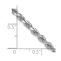 Thumbnail for 14k White Gold 3mm D/C Rope with Lobster Clasp Chain