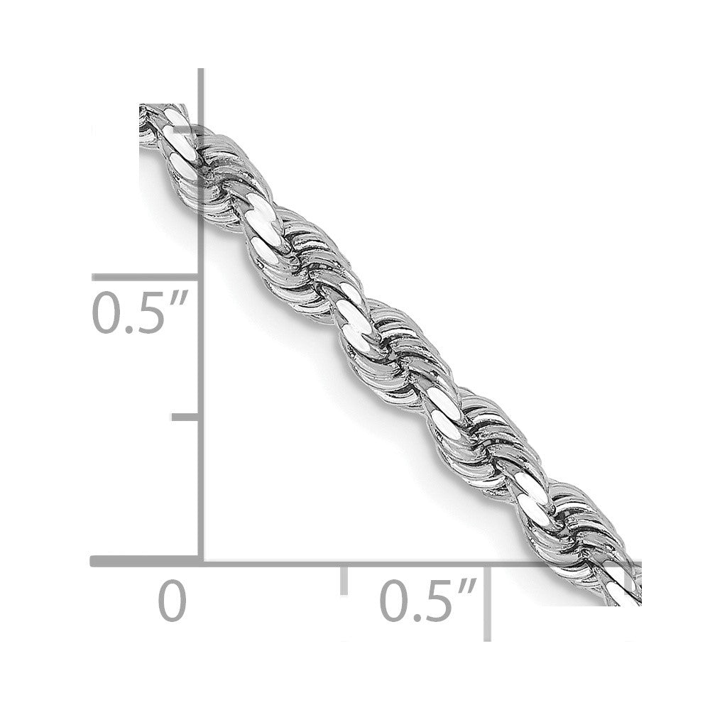 14k White Gold 3.25mm D/C Rope with Lobster Clasp Chain