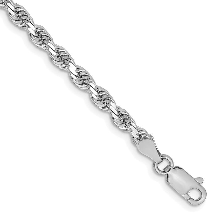 14k White Gold 3.25mm D/C Rope with Lobster Clasp Chain