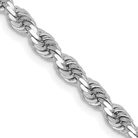 Thumbnail for 14k White Gold 3.25mm D/C Rope with Lobster Clasp Chain