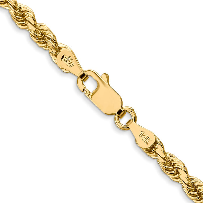14k 3.5mm D/C Rope with Lobster Clasp Chain