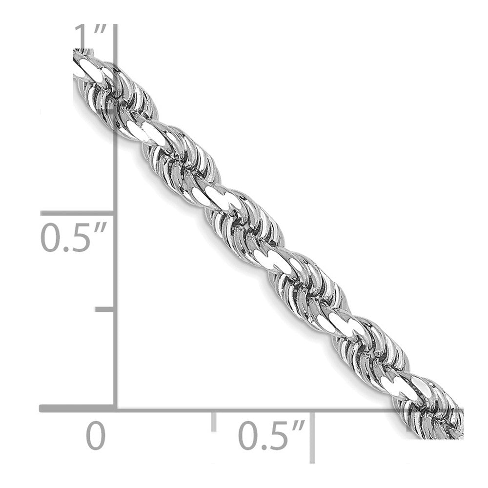 14k White Gold 3.5mm D/C Rope with Lobster Clasp Chain