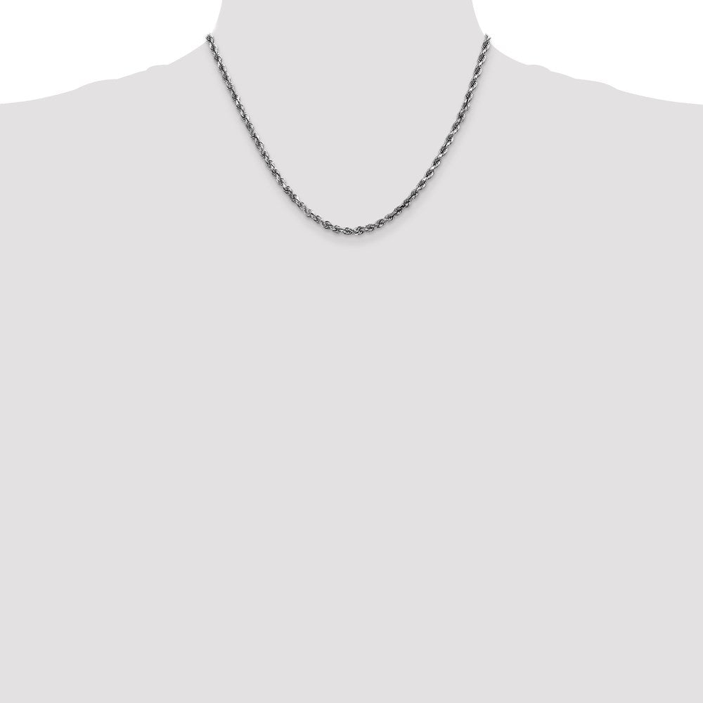 14k White Gold 3.5mm D/C Rope with Lobster Clasp Chain