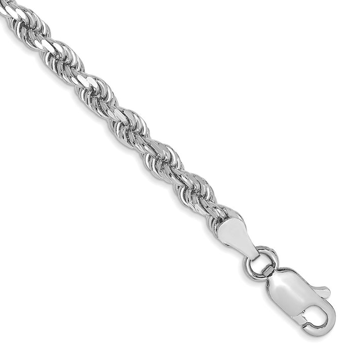 14k White Gold 3.5mm D/C Rope with Lobster Clasp Chain
