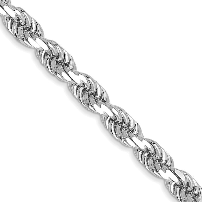 14k White Gold 3.5mm D/C Rope with Lobster Clasp Chain