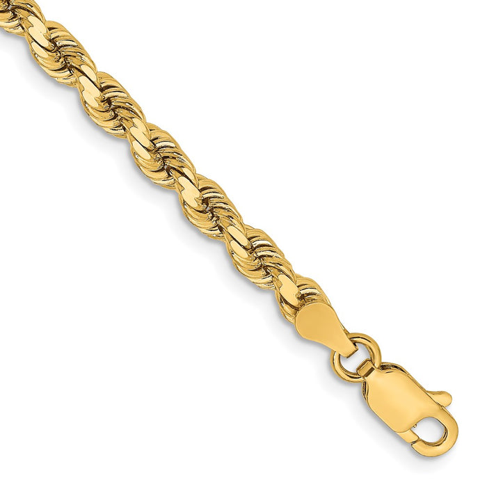 14K 3.75mm D/C Rope with Lobster Clasp Chain