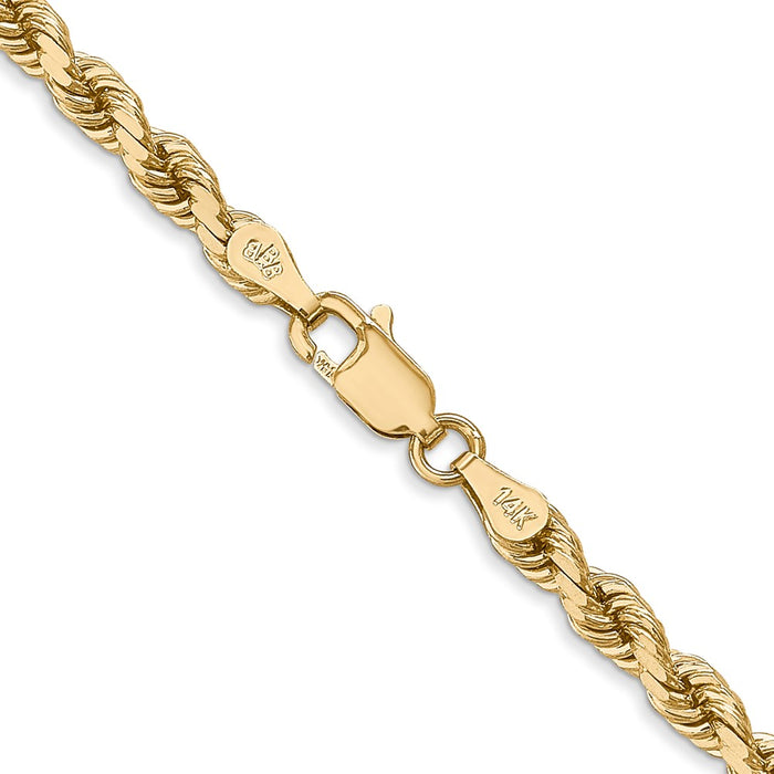 14k 4mm D/C Rope with Lobster Clasp Chain