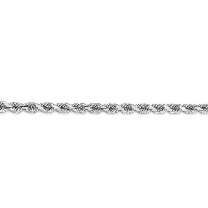 14k White Gold 4mm D/C Rope with Lobster Clasp Chain