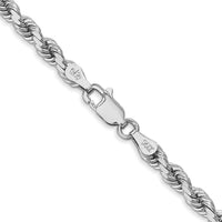 Thumbnail for 14k White Gold 4mm D/C Rope with Lobster Clasp Chain