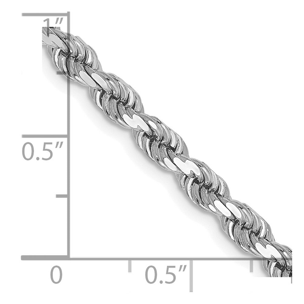 14k White Gold 4mm D/C Rope with Lobster Clasp Chain