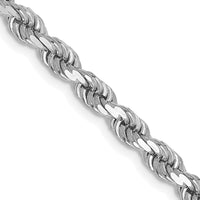 Thumbnail for 14k White Gold 4mm D/C Rope with Lobster Clasp Chain