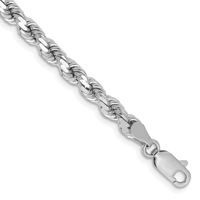 14k White Gold 4.25mm D/C Rope with Lobster Clasp Chain
