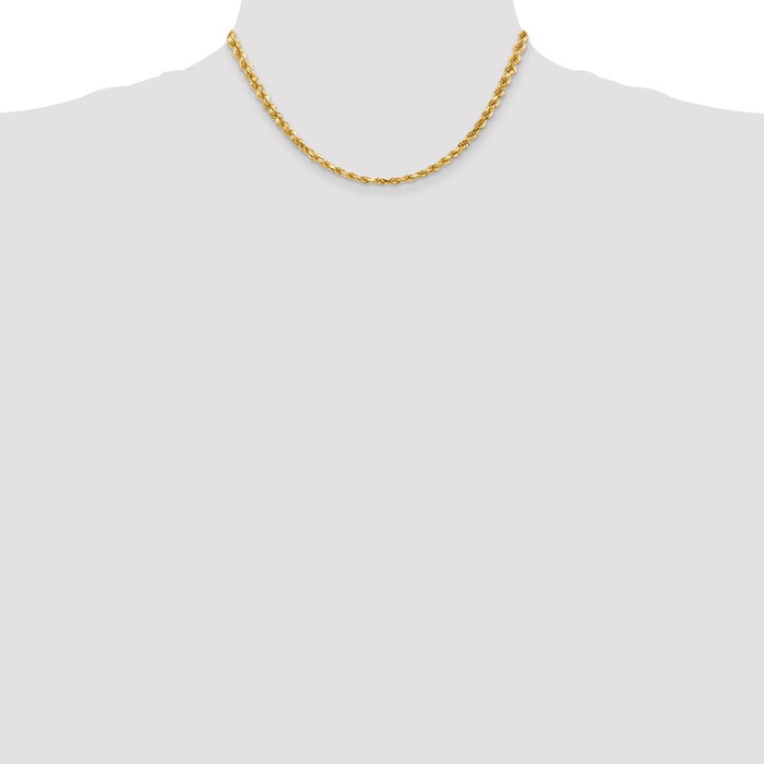 14k 4.5mm D/C Rope with Lobster Clasp Chain