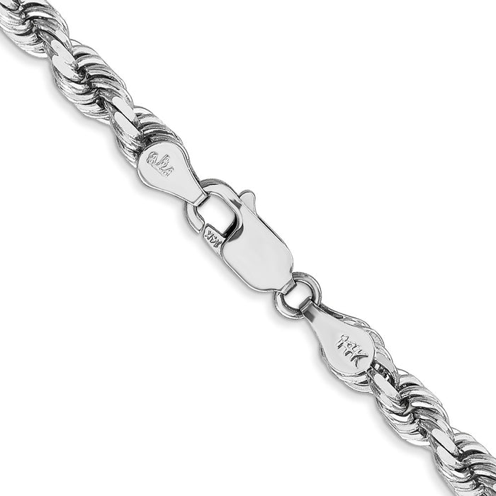 14k White Gold 4.5mm D/C Rope with Lobster Clasp Chain