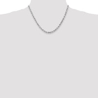 Thumbnail for 14k White Gold 4.5mm D/C Rope with Lobster Clasp Chain