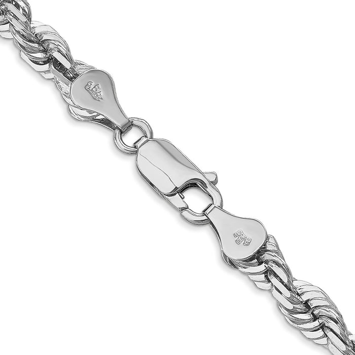 14k White Gold 5.5mm D/C Rope with Lobster Clasp Chain