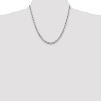Thumbnail for 14k White Gold 5.5mm D/C Rope with Lobster Clasp Chain