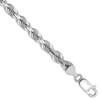 Thumbnail for 14k White Gold 5.5mm D/C Rope with Lobster Clasp Chain