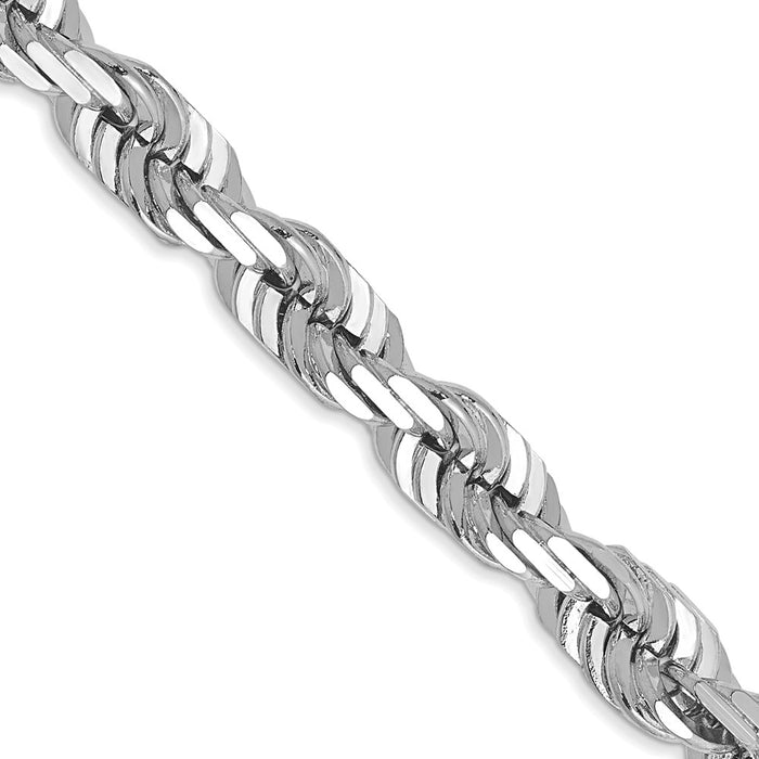 14k White Gold 5.5mm D/C Rope with Lobster Clasp Chain