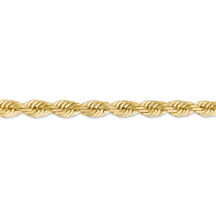 14K 7mm  D/C Rope with Fancy Lobster Clasp Chain