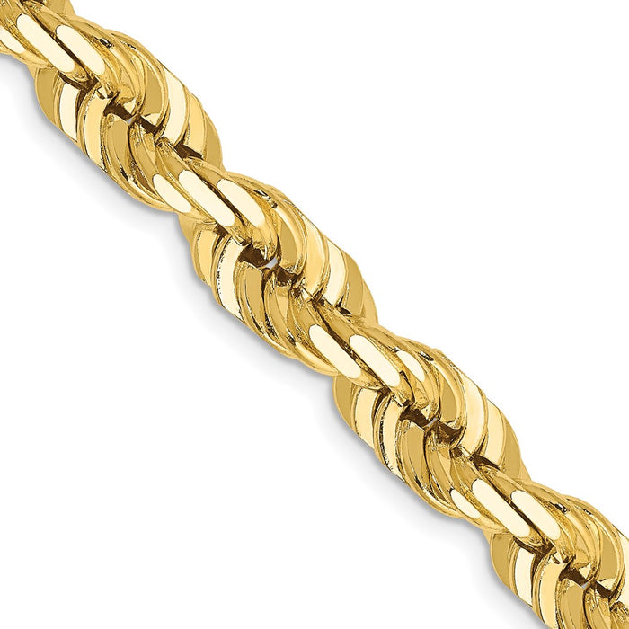 14K 7mm  D/C Rope with Fancy Lobster Clasp Chain