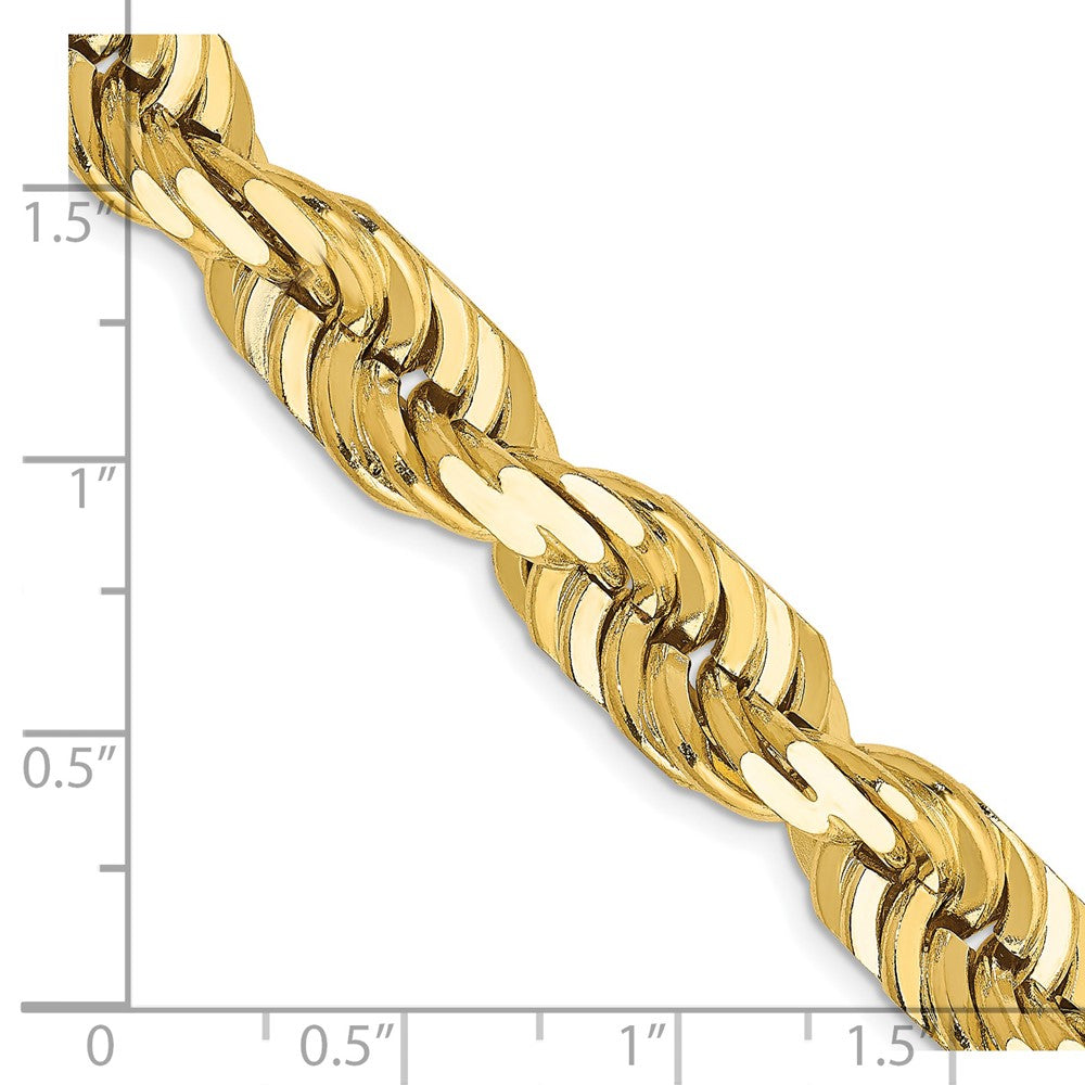 14K 10mm  D/C Rope with Fancy Lobster Clasp Chain