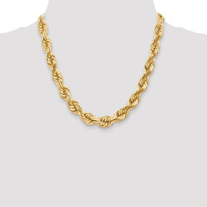 14K 10mm  D/C Rope with Fancy Lobster Clasp Chain