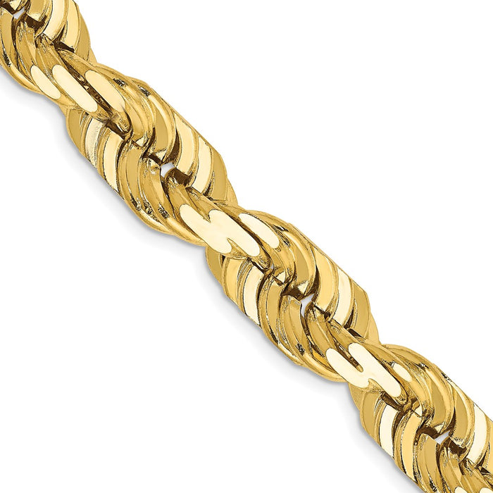 14K 10mm  D/C Rope with Fancy Lobster Clasp Chain
