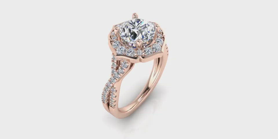 Art-Deco One Carat Infinity Diamond Engagement Ring-Angelucci Jewelry