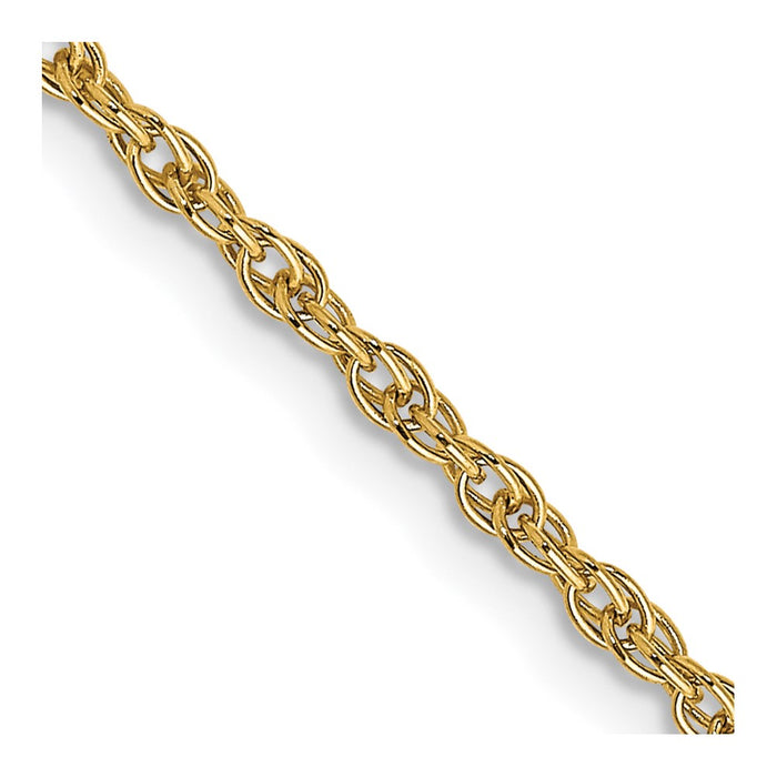 14K 1.55mm Carded Cable Rope Chain