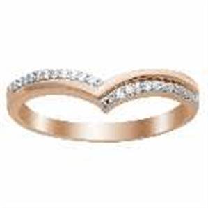LADIES STACKABLE  BAND 1/15 CT ROUND DIAMOND 10K ROSE GOLD