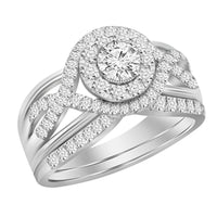 Thumbnail for LADIES BRIDAL RING SET 1 CT ROUND  DIAMOND 14K ROSE GOLD