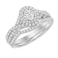 Thumbnail for LADIES BRIDAL RING SET 1 CT ROUND/OVAL DIAMOND 14K YELLOW GOLD