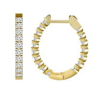 Thumbnail for LADIES HOOPS 2 CT ROUND DIAMOND 10K YELLOW GOLD