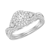 Thumbnail for LADIES BRIDAL RING SET 3/4 CT ROUND DIAMOND 14K WHITE GOLD