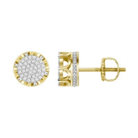 Thumbnail for MEN'S EARRINGS 1/6 CT ROUND DIAMOND 10K YELLOW GOLD