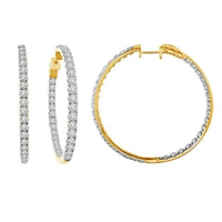Thumbnail for LADIES HOOPS 5CT ROUND DIAMOND 10K YELLOW GOLD