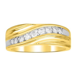 MEN'S BAND 1/2 CT ROUND DIAMOND 10K YELLOW GOLD