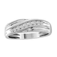 Thumbnail for MEN'S BAND 1/4 CT ROUND DIAMOND 10K WHITE GOLD