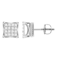 Thumbnail for MEN'S EARRINGS 1/2 CT ROUND DIAMOND 10K WHITE GOLD