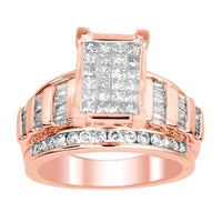Thumbnail for LADIES RING 1 1/2 CT ROUND/PRINCESS/BAGUETTE DIAMOND 10K ROSE GOLD